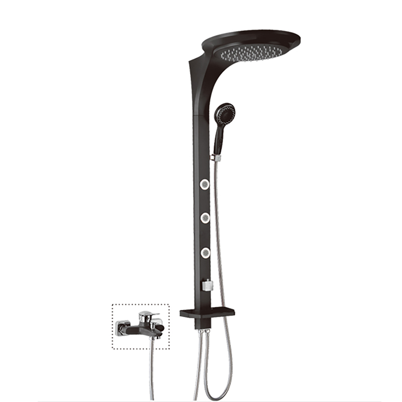 HL-2426W Bathroom Shower Panel with Al material including Large size Rainfall Shower heads and LED light Featured Image