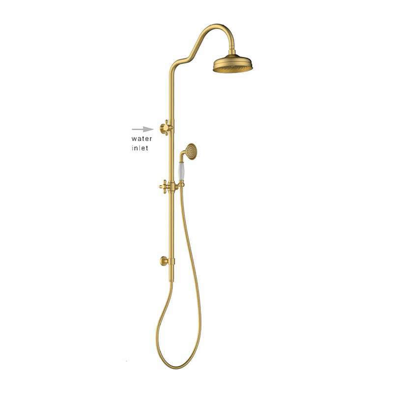 HL-3154 Brass multi Function Gold color antique Shower Column Set including rain shower ,handheld shower for Bathroom Featured Image